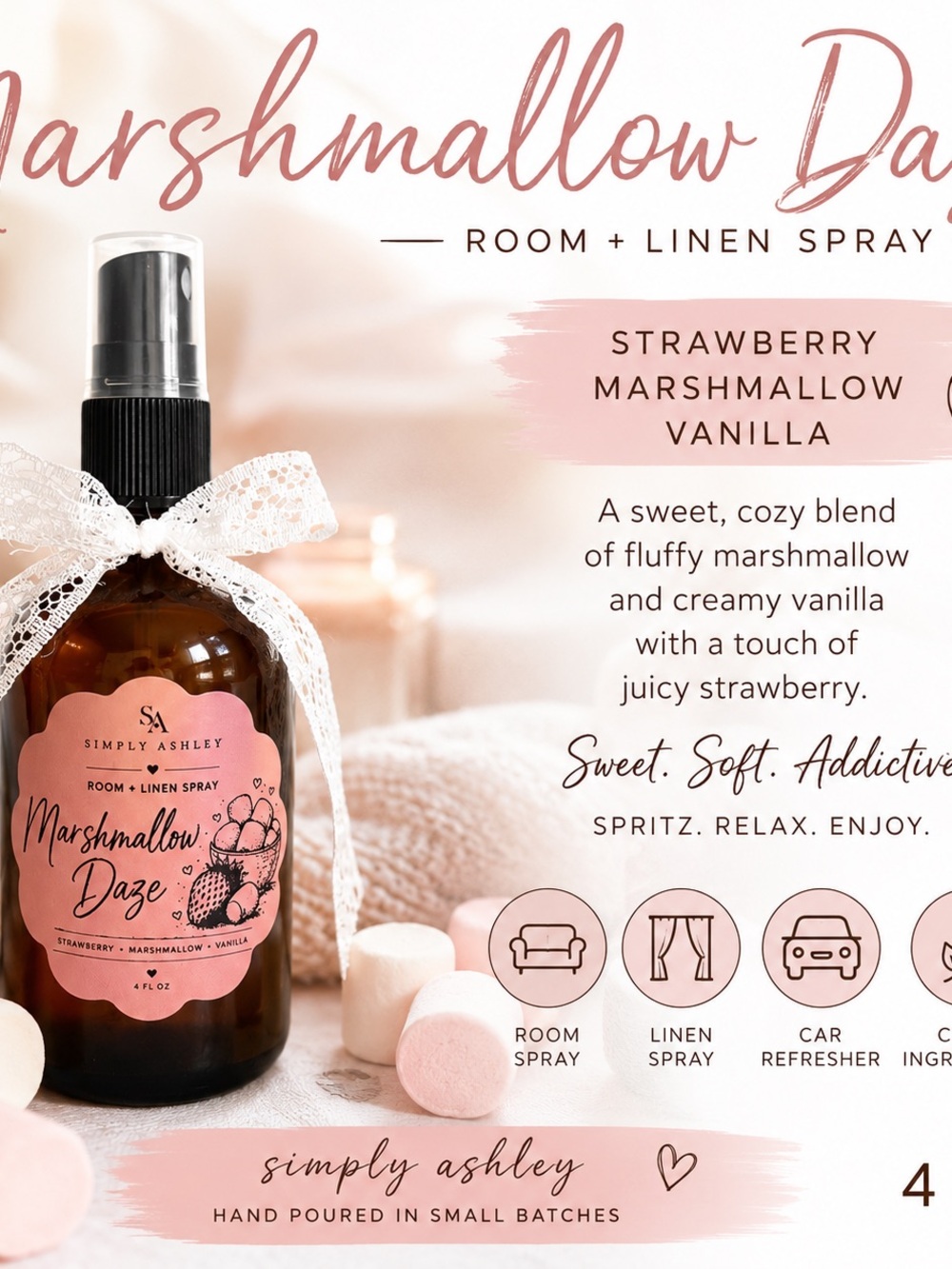Marshmallow Daze Room & Linen Spray - Pink